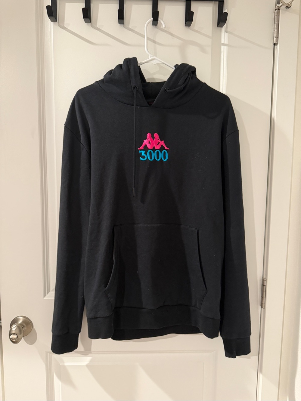 Kappa Black Hoodie with Pink & Teal Logo